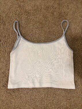 Brandy Melville White Tank w Blue Straps